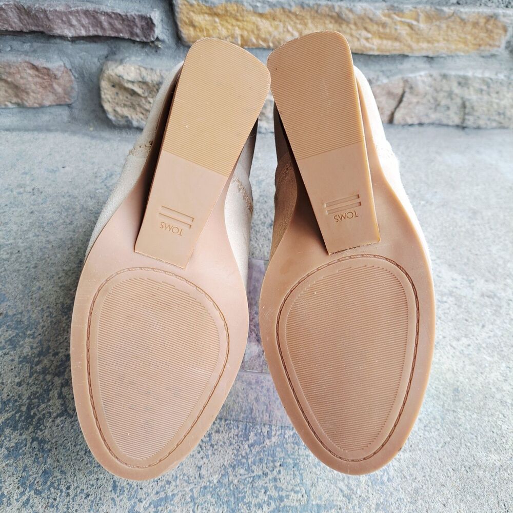 Toms Kaia Oatmeal Suede Wedge Ankle Boots Womens Size 8 Comfort Boho Festival - Picture 9 of 11